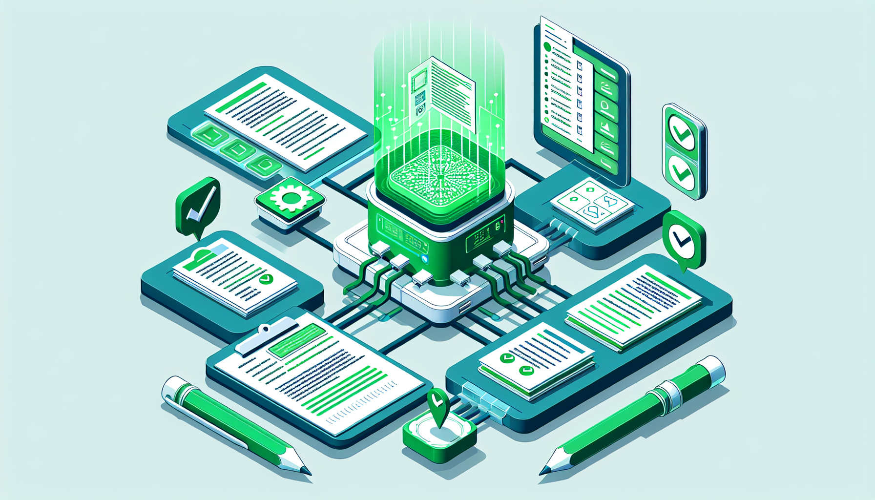 AI-powered grading system processing student submissions
